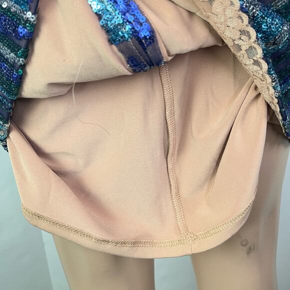 Dress the Population Zoe Sequin Blue Purple Sheath Mini Party Formal Dress - Picture 11 of 15